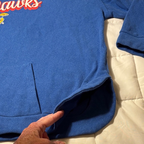 Kansas University KU Blue Jayhawks Pullover Hoodie - Picture 5 of 8